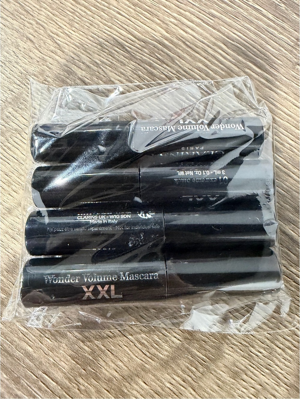 4 x Clarins Wonder Volume Mascara XXL 01 Extreme Black Bundle New